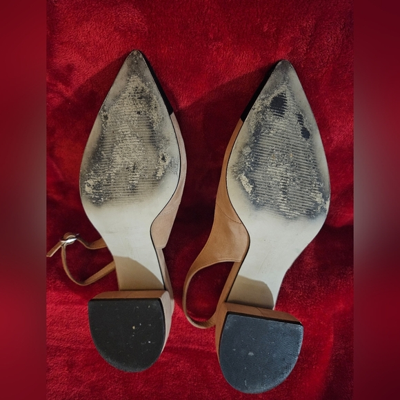 Steven by Steve Madden Women Tan & Black Slingback Heels w/ Pointy Toe Size 7.5M - Picture 7 of 8